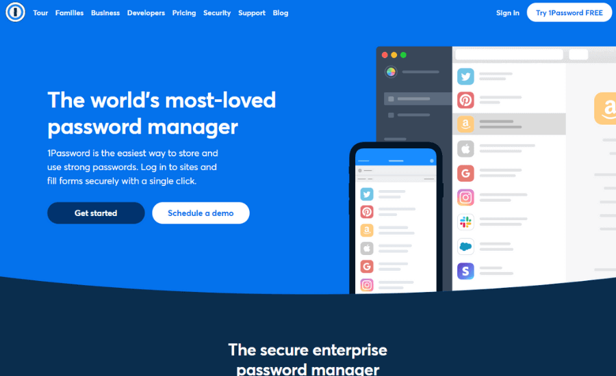 1Password password manager for security