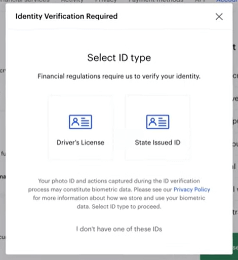 verifying identity on Coinbase to release restrictions on Coinbase account