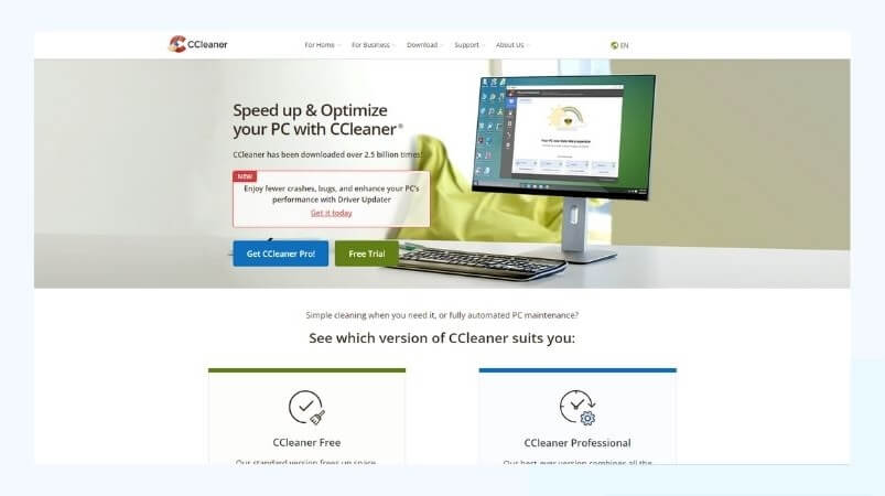 CCleaner PC cleaner website